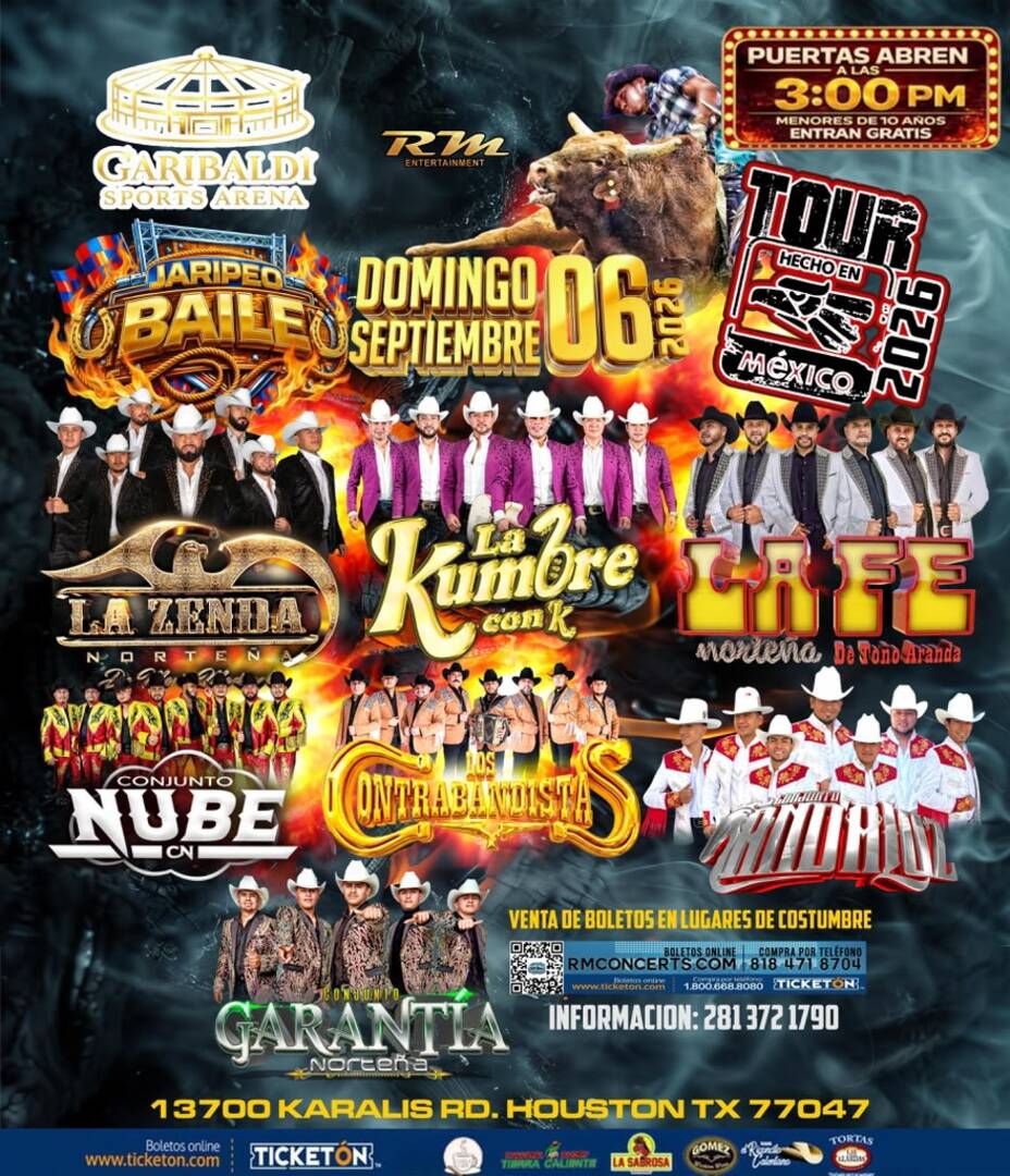 La Zenda Norteña-La Kumbre Con K-La Fe Norteña de Toño Aranda-Conjunto Nube-Los Contrabandistas-Conjunto Andaluz-Conjunto Garantia Norteña-Garibaldi Sport Arena