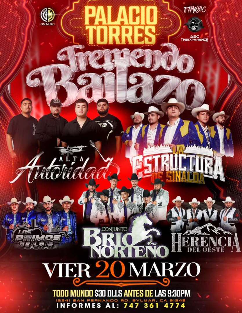 Alta Autoridad-Estructura de Sinaloa-Los Primos de la R-Conjunto Brio Norteno-Herencia del Oeste-Palacio Torres