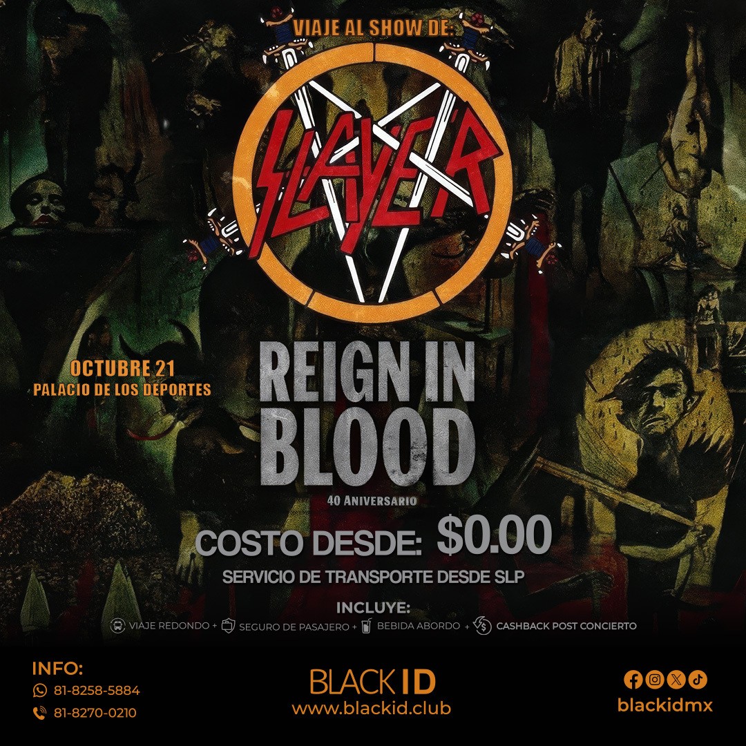Viaje al concierto de Slayer en CDMX