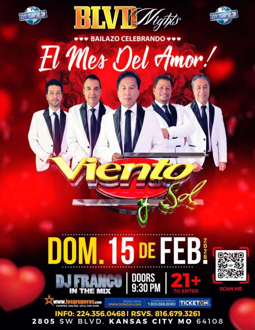 Viento y Sol-Festejando El Dia de los Enamorados-Blvd Nights