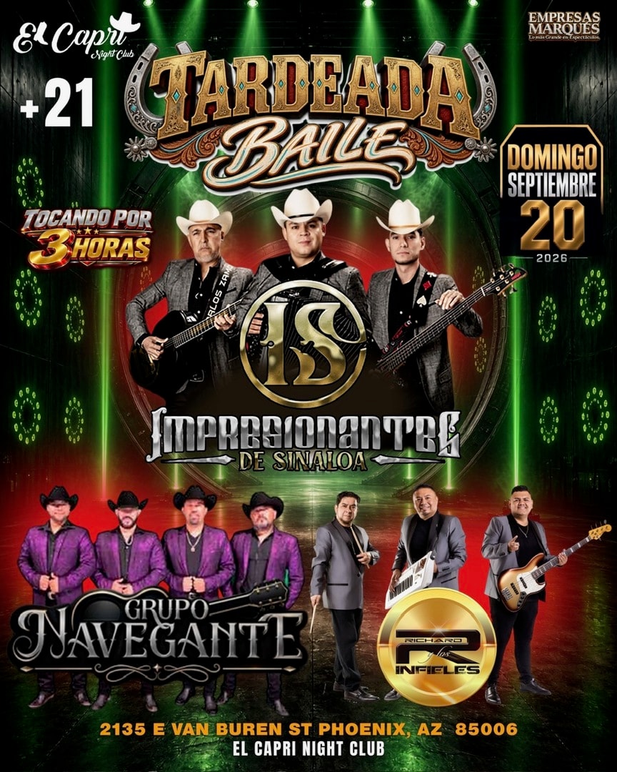 Tardeada Baile-Impresionantes de Sinaloa-Grupo NaveganteRichard y Los Infieles