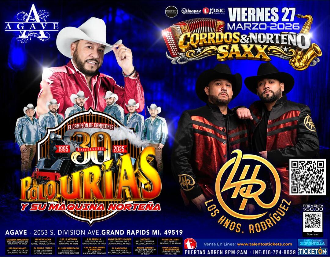 Polo Urias y La Maquina Norteña en Agave Sports Lounge de Grand Rapids, MI