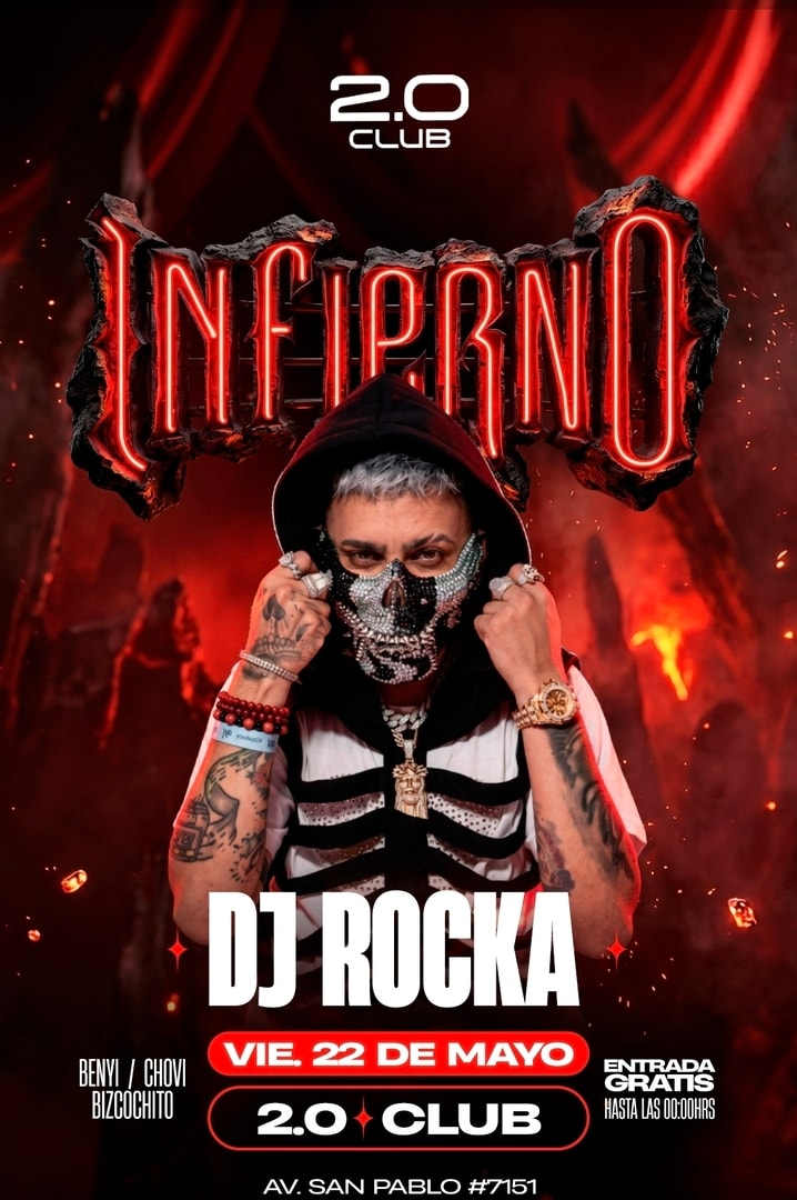 ROCKA FT PRAY HUNTER EN VIVO EN 2.0 - VIERNES 22 DE MAYO -23:00