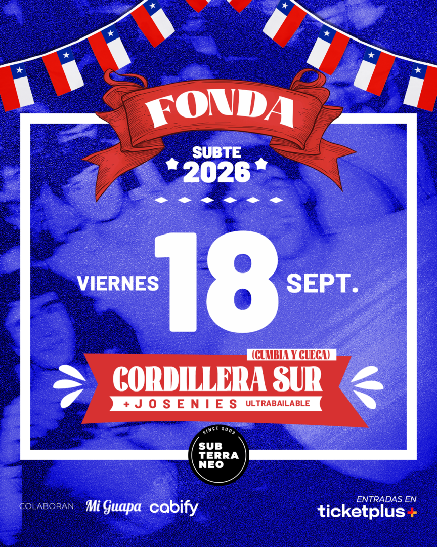 FONDA SUBTE 2026 ★ VIERNES 18 SEPTIEMBRE ★ Club Subterráneo
