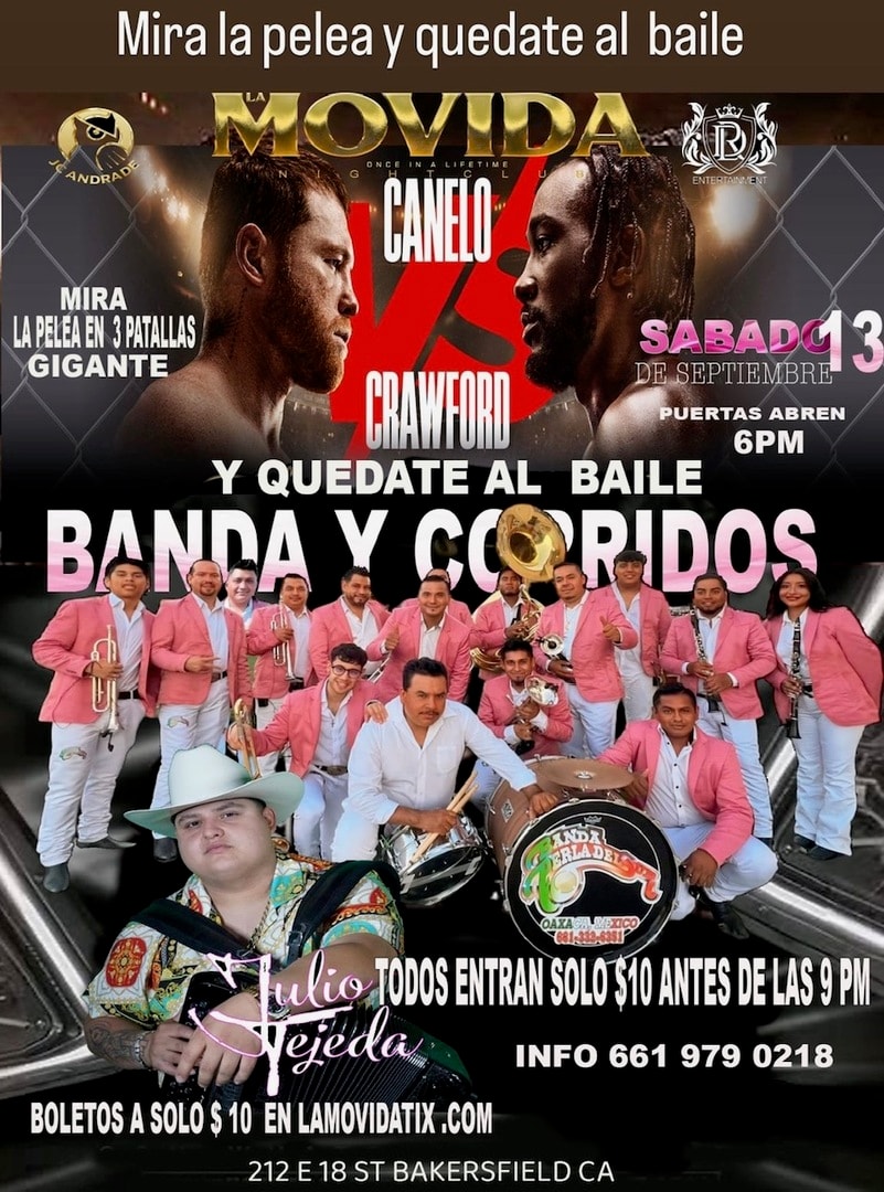 Mira La Pelea Canelo-Crawford y Quedate al Baile-Banda Perla-Julio Tejeda