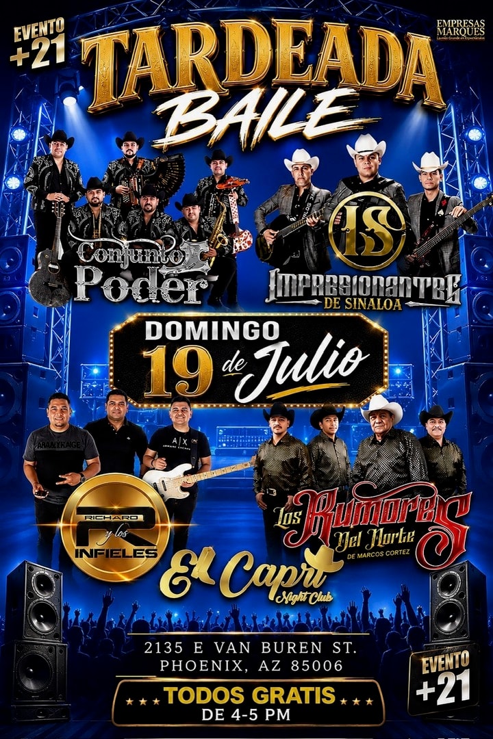 Taredeada Baile-Conjunto Poder-Impresionantes de Sinaloa-Richard y los Infieles-Los Rumores del Norte