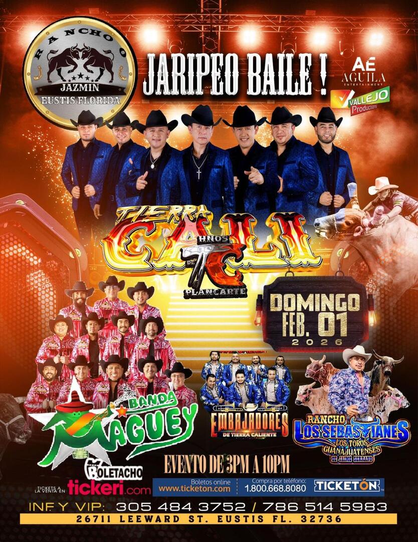 Tierra Cali de Hnos Plancarte-Banda Maguey-Embajadores de Tierra Caliente-Toros de Rancho Los Sebastianes-Jaripeo Baile En Rancho Jazmin-