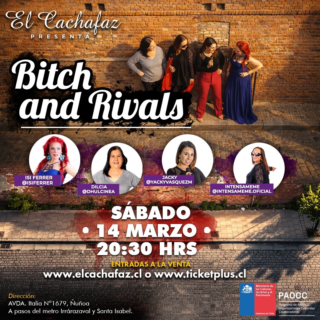 Show de Stand up-Bitch and Rivals- Sábado 14 Marzo 20:30hrs