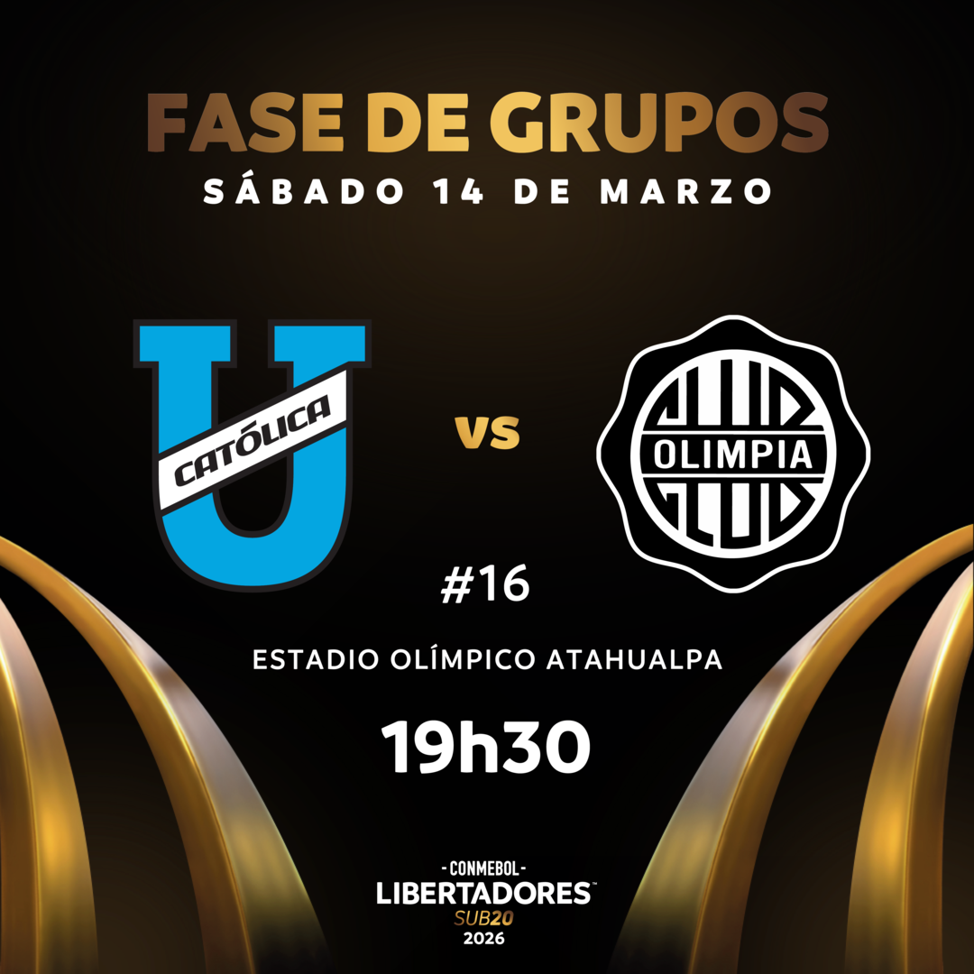 #16 Univ. Católica (Ecu) vs Olimpia (Par) / CONMEBOL Libertadores sub20 2026™ / Fase de Grupos