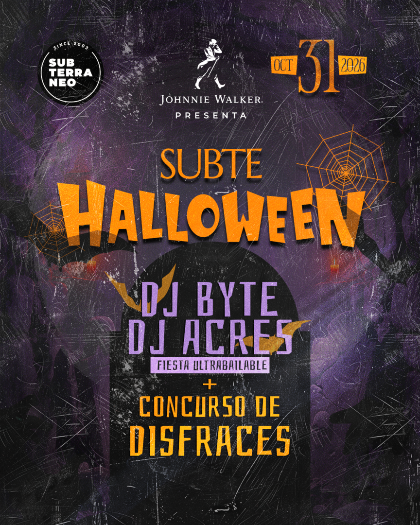 🎃 HALLOWEEN SUBTE 🎃 SÁBADO 31 OCTUBRE ★ Club Subterráneo (+23)