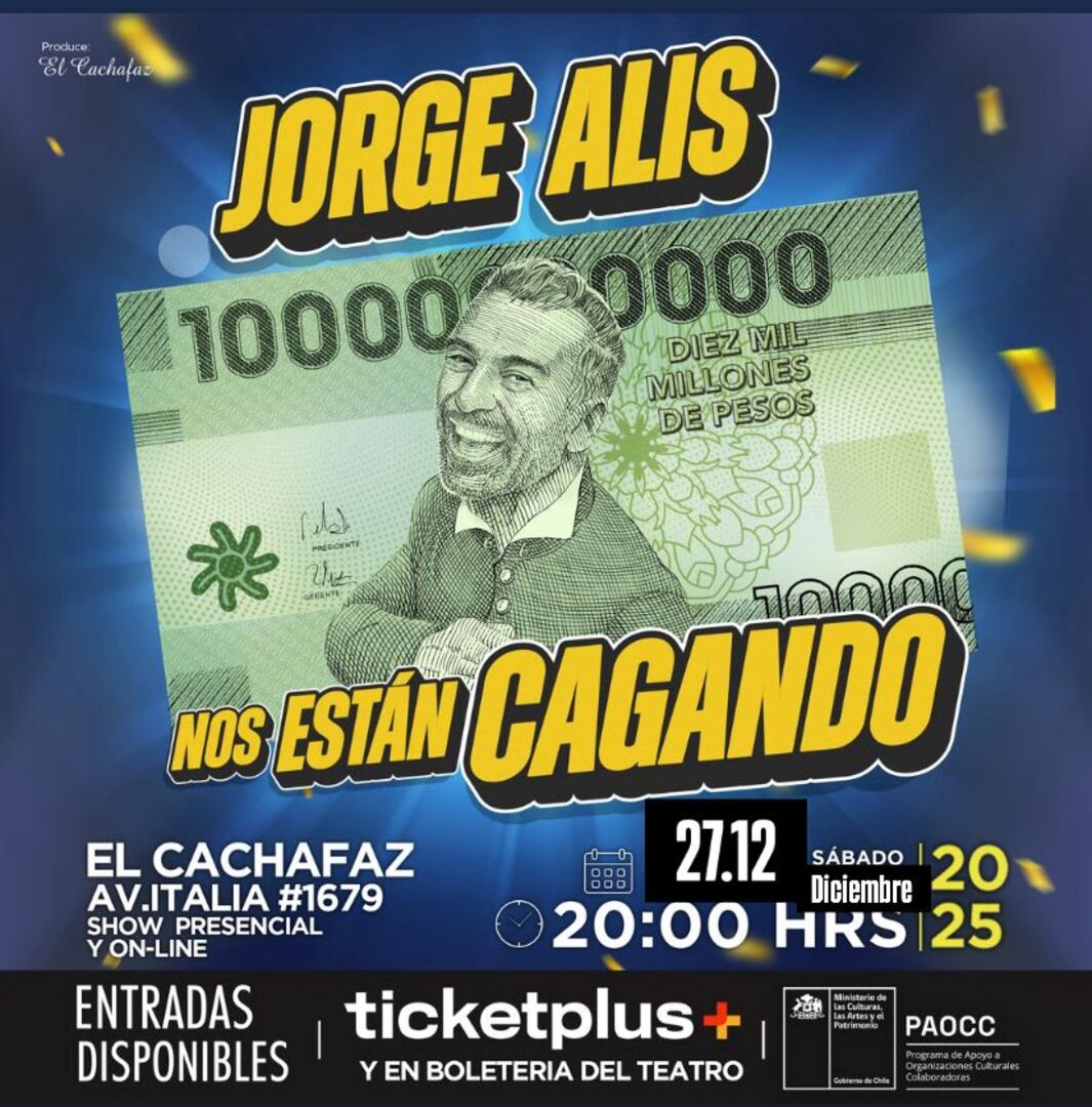 Jorge Alis- NOS ESTÁN CAGANDO- sabado 27 de Diciembre 20 hrs