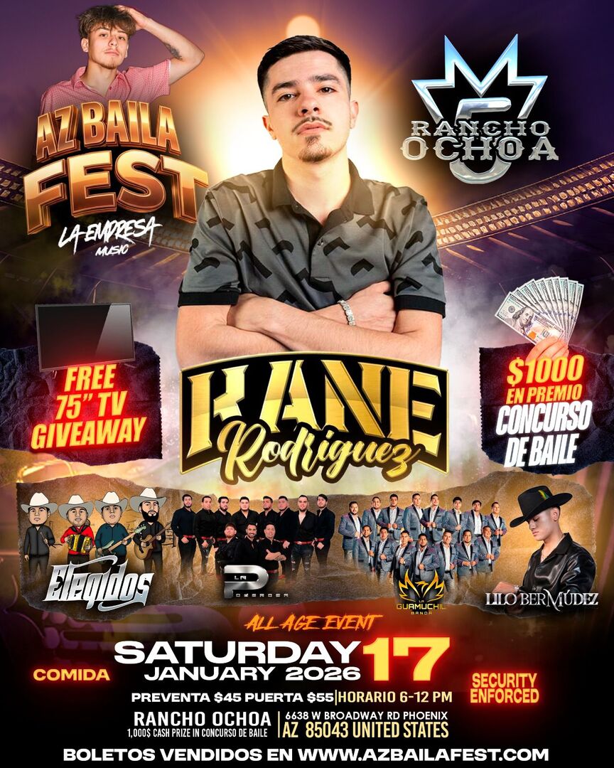 AZ Baila Fest-Kane Rodriguez-Elegidos-La Poderosa-La Guamuchil BandaLilo Bermudez-Rancho Ochoa