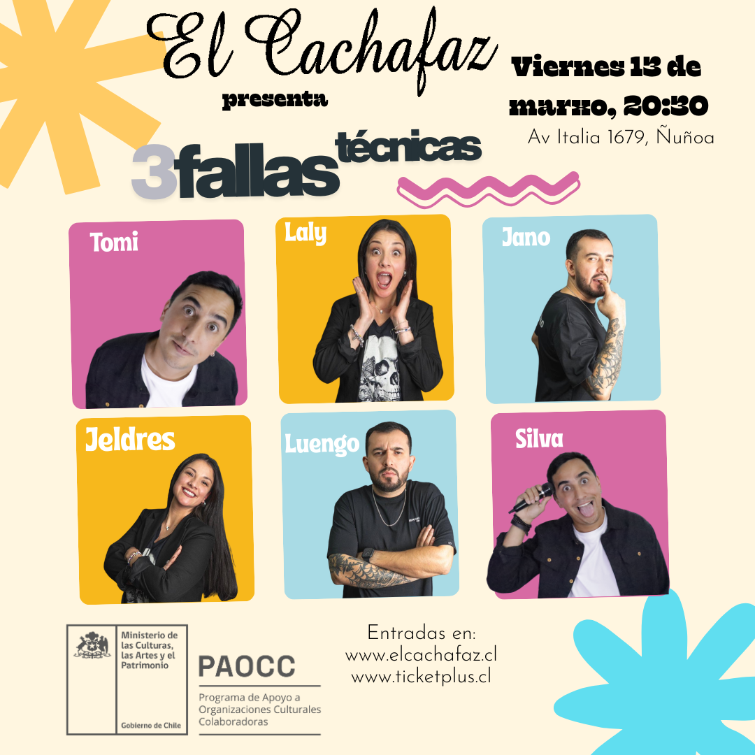 Show de Stand up-3 Fallas Técnicas- Viernes 13 Marzo 20:30 hrs