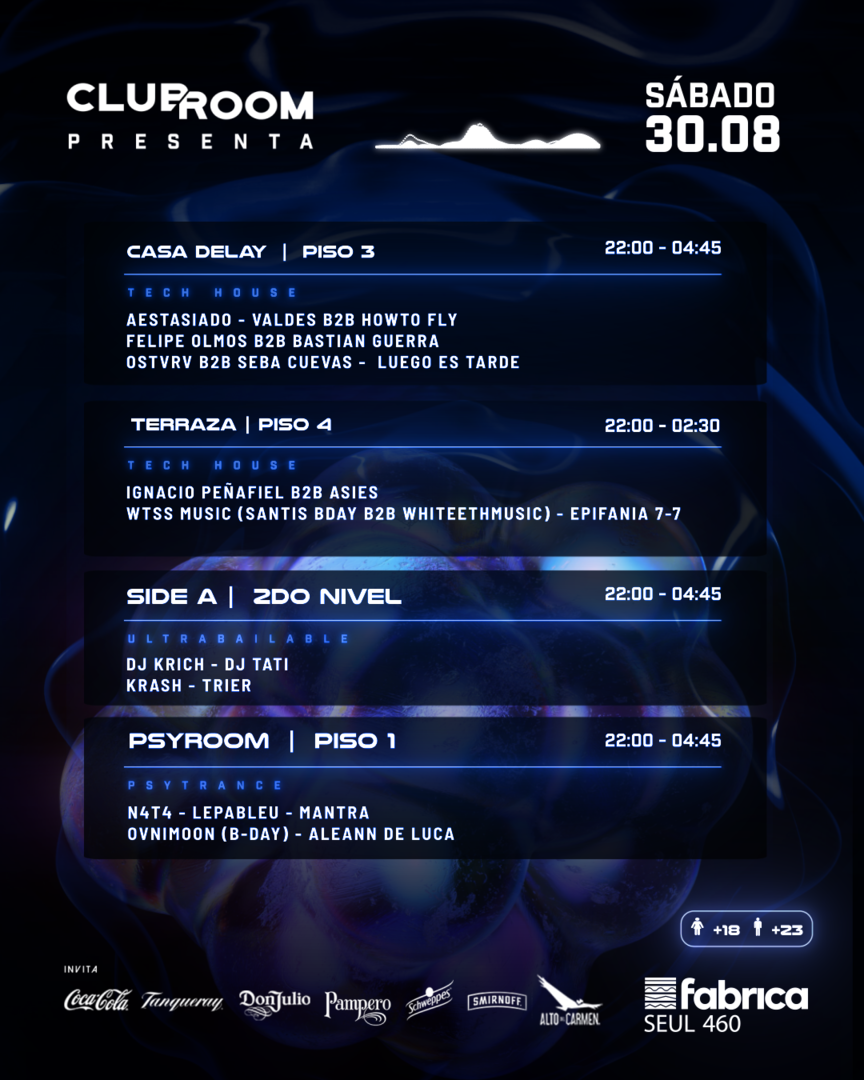 Clubroom Presenta @ Sábado 30 Agosto