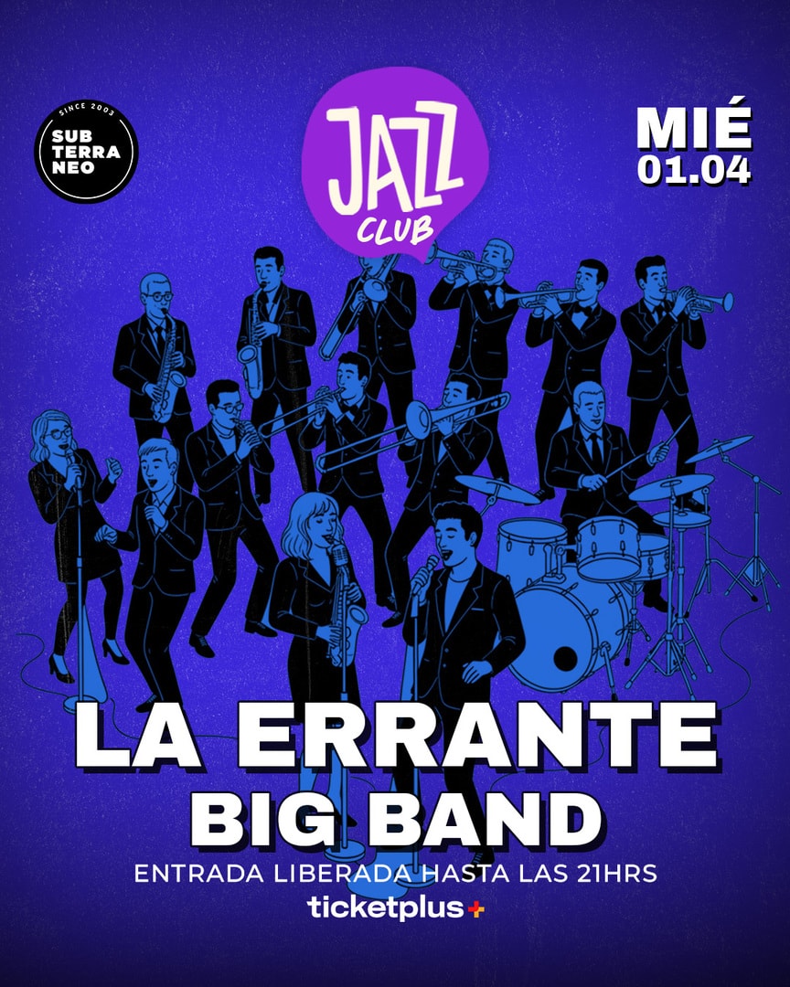 JAZZ CLUB 🎵 MIÉRCOLES 01 ABRIL ★ Club Subterráneo 