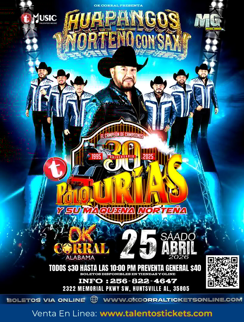 Polo Urias y La Maquina Norteña en Ok Corral de Huntsville, Alabama