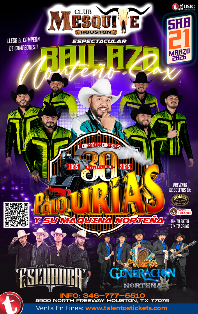 Polo Urias y La Maquina Norteña en Club Mesquite de Houston, Texas