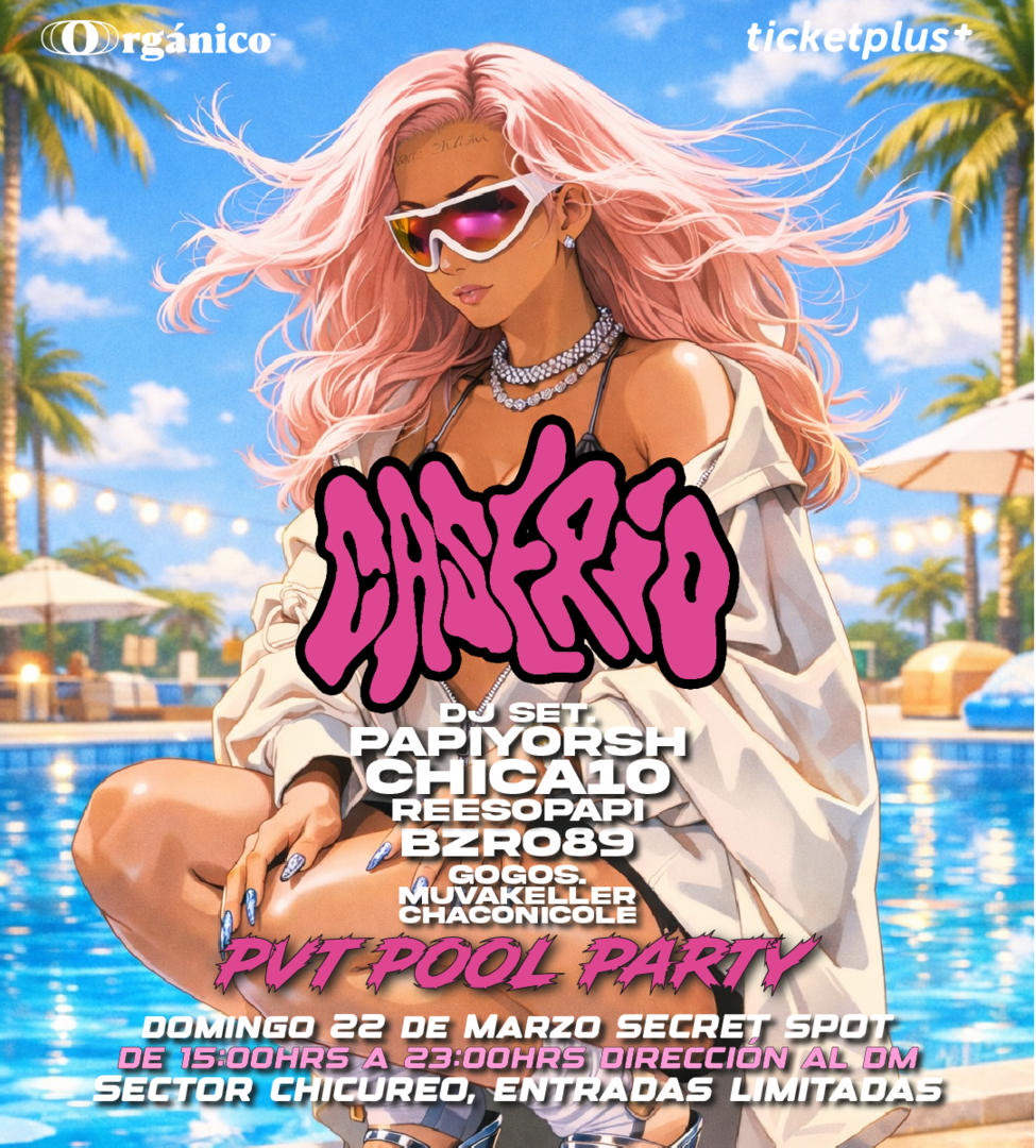 PRIVATE POOL PARTY CASERIO 🌴 Domingo 22 de Marzo En Chicureo 