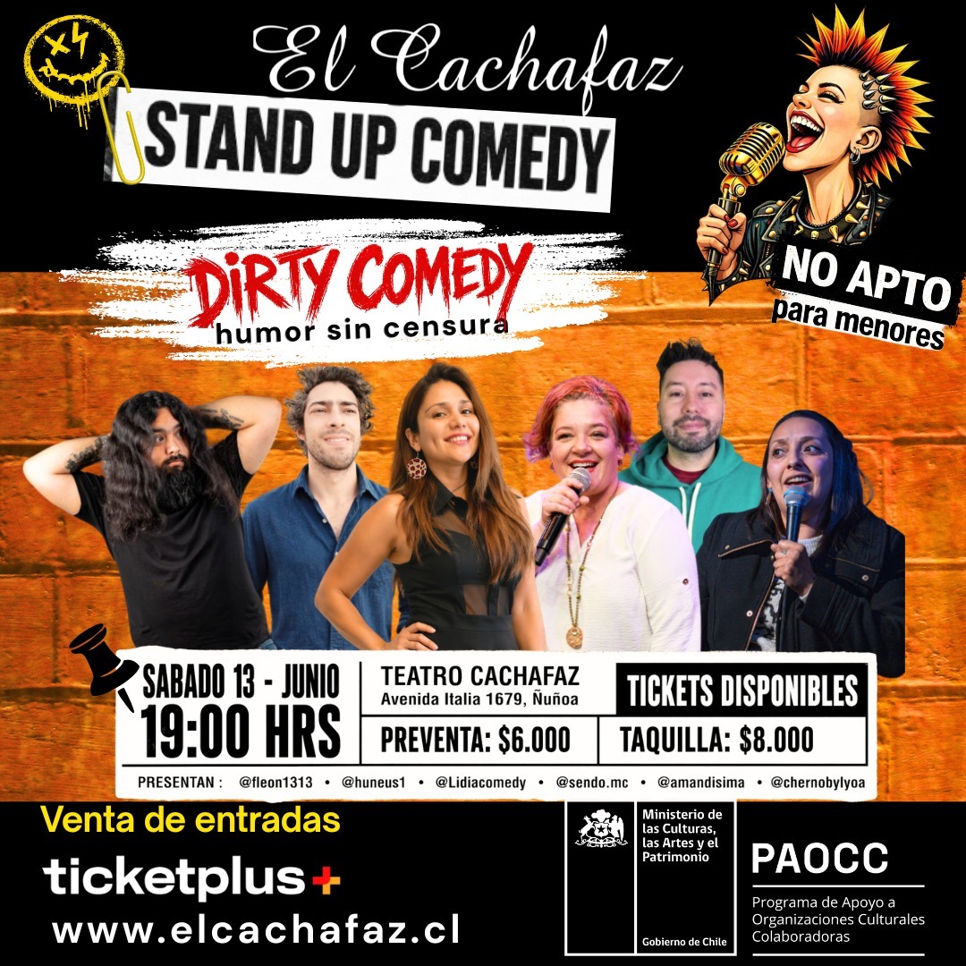 Show de Stand Up-Dirty Comedy-Sabado 13 Junio a las 19 hrs