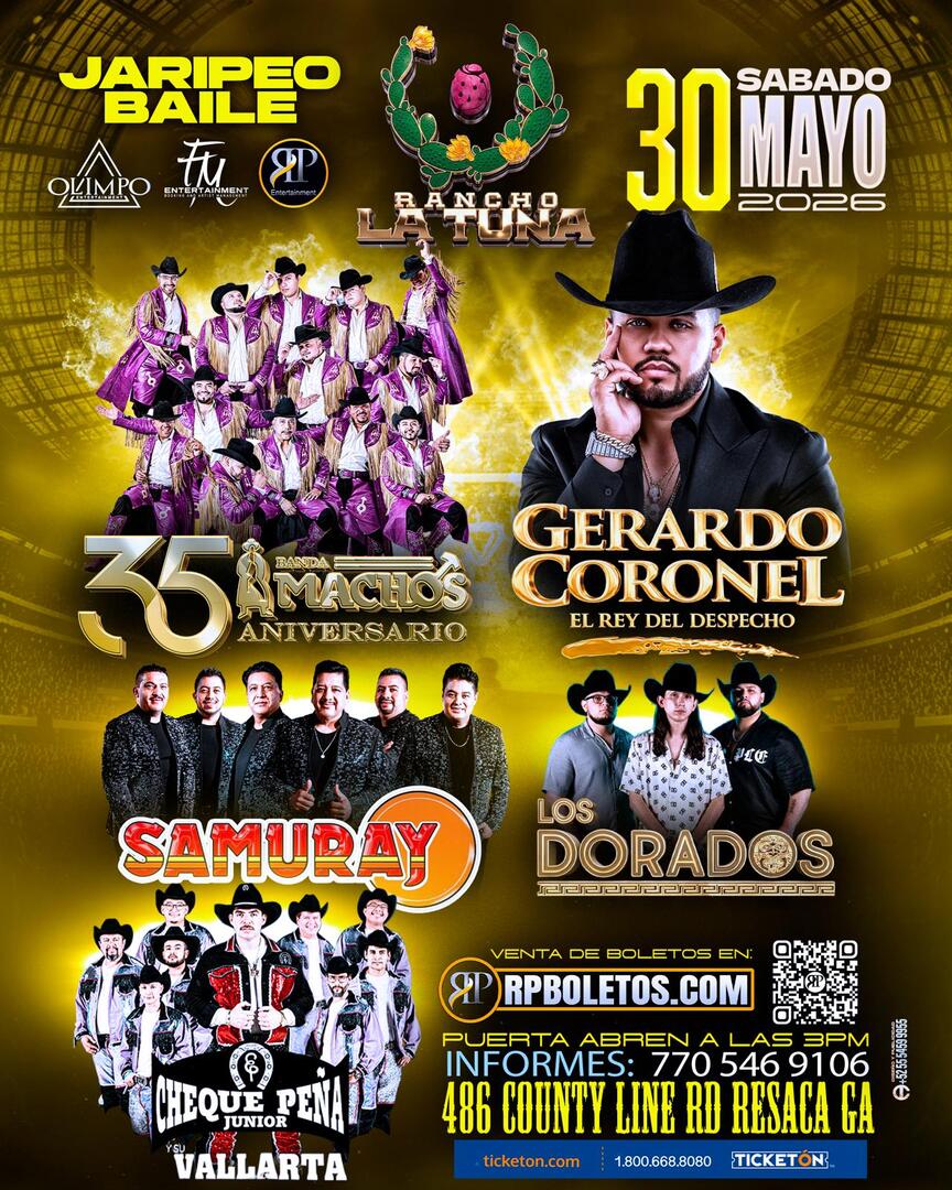 Banda Machos-Jerry Coronel-Samuray-Dorados-Cheque JR-Resaca-GA