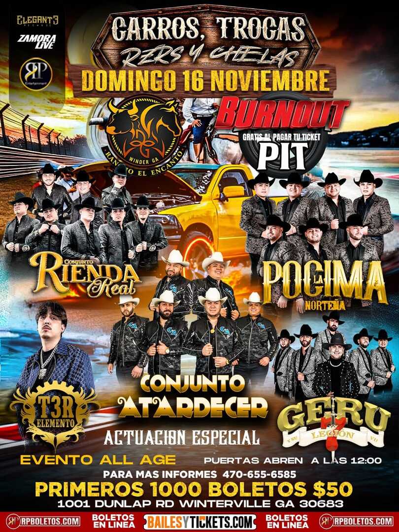 Rienda Real-Pocima Norteña-T3r Elemento-Geru Legion7-Rancho El Encanto-Winterville-GA