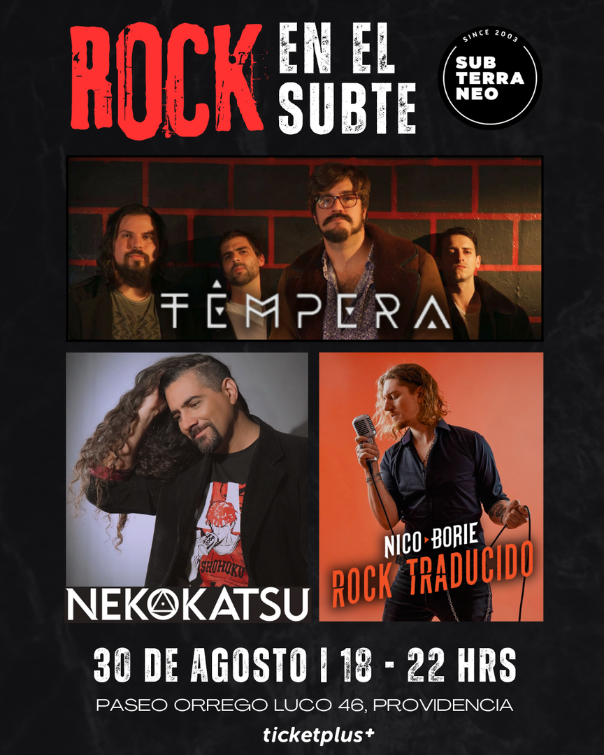 ROCK EN EL SUBTE ★ SÁBADO 30 AGOSTO ★ Club Subterráneo