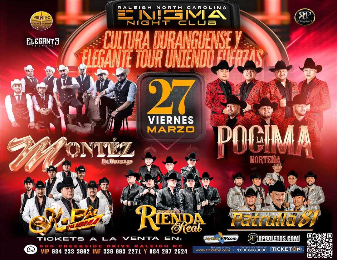 Cultura Duranguense-Elegante Tour-Enigma Night Club-Raleigh-NC