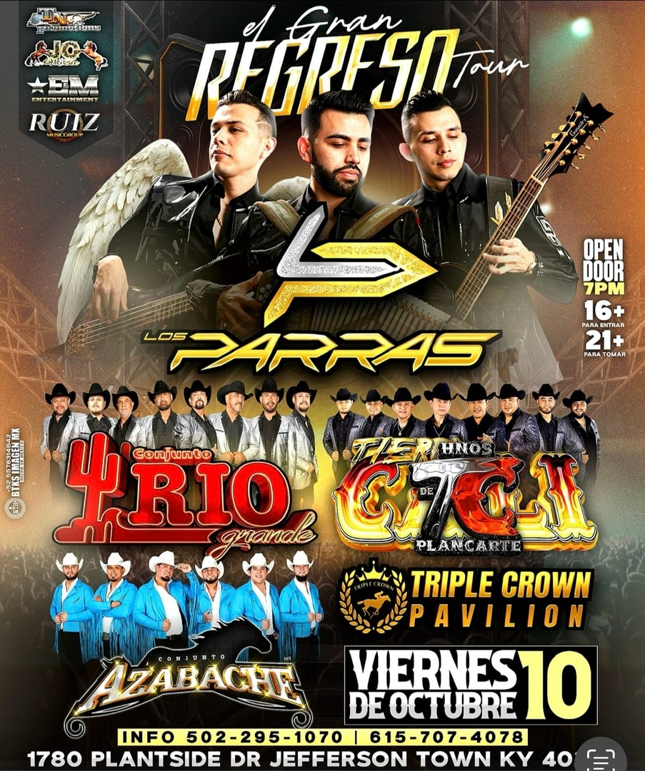 Gran regreso en concierto Los Parras, Conjunto Trío Grande, Los Hermanos Plancarte & Conjunto Azabache.
