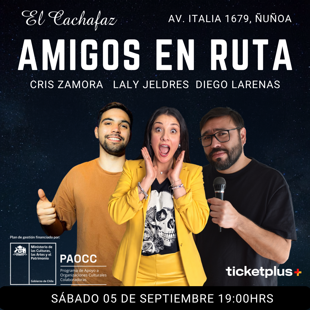 Show de Stand Up-Amigos en la ruta-Sábado 5 de Septiembre a las 19 hrs