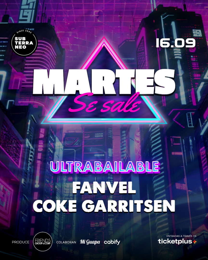 MARTES SE SALE! ★ MARTES 16 SEPTIEMBRE ★ Club Subterráneo (+21)
