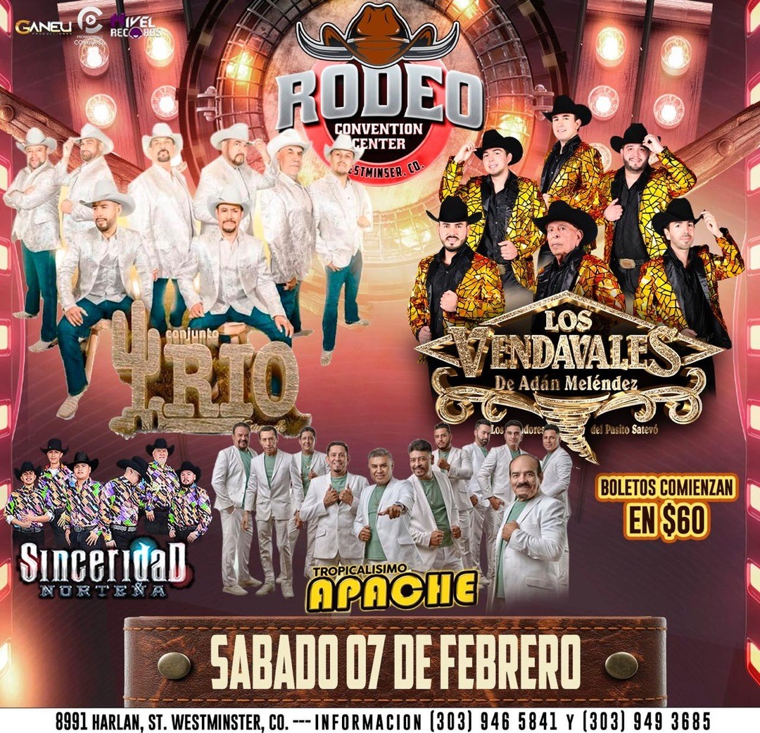 Conjunto Rio Grande-Los Vendavales de Adan Melendez-Tropicalisimo Apache-Sinceridad Norteña-Rodeo Convention