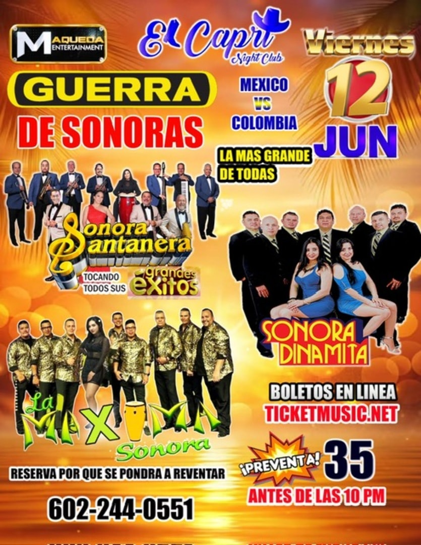Guerra de Sonoras-Sonora Santanera-Sonora Dinamita-La Maxima Sonora-El Capri