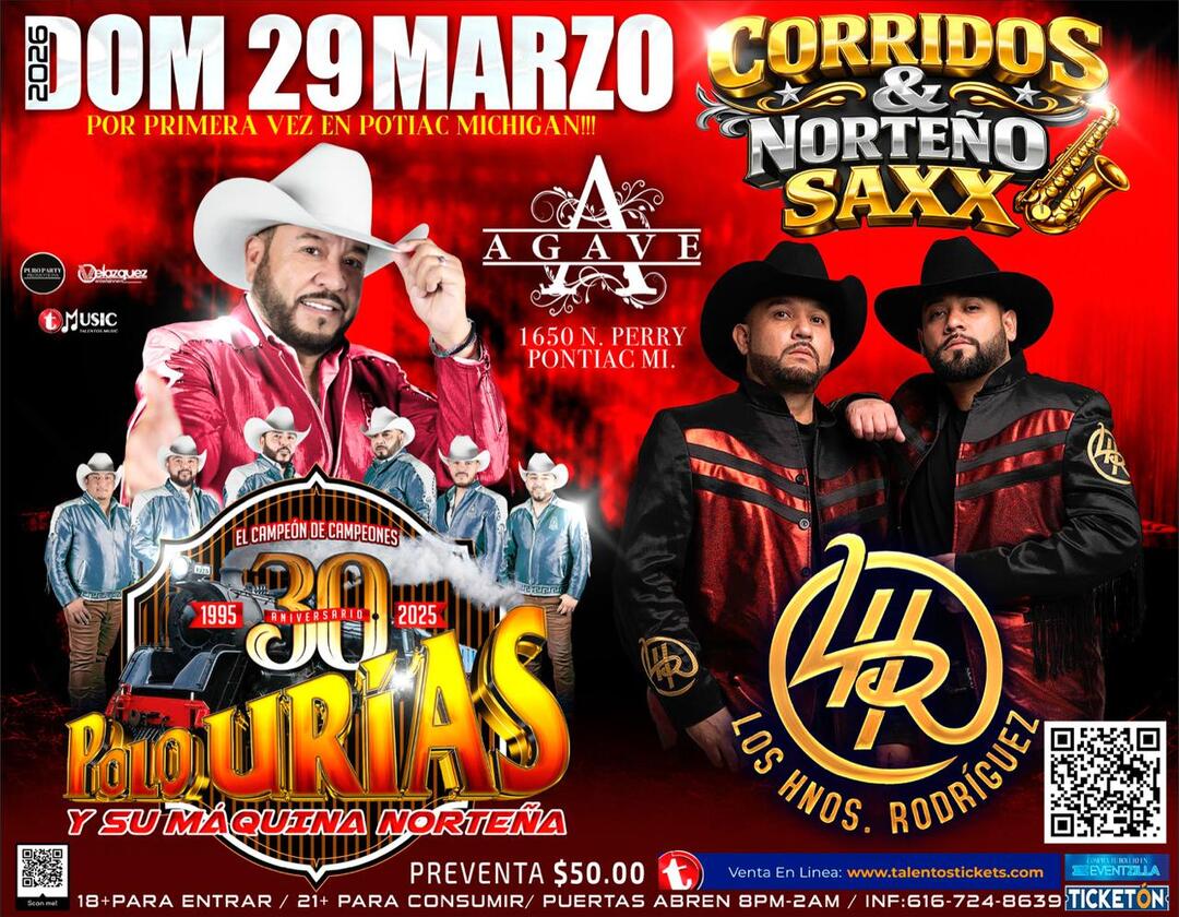 Polo Urias y La Maquina Norteña en Agave Lounge de Pontiac, Michigan