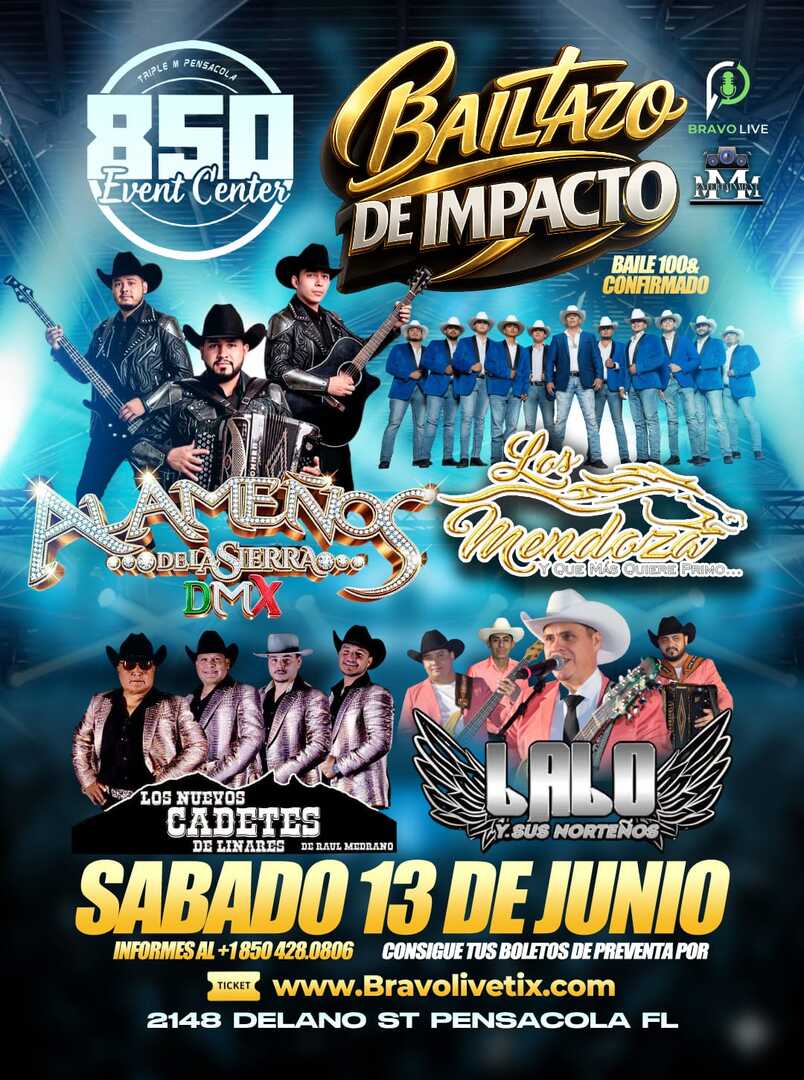 Alameños de la Sierra DMX-Los Mendoza-Los Nuevos Cadetes de Linares-Lalo y sus Nortenos-850 Event Center