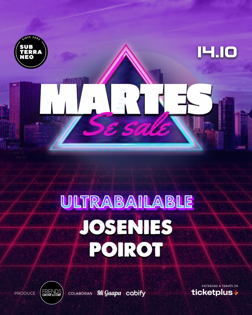 MARTES SE SALE! ★ MARTES 14 OCTUBRE ★ Club Subterráneo (+21)
