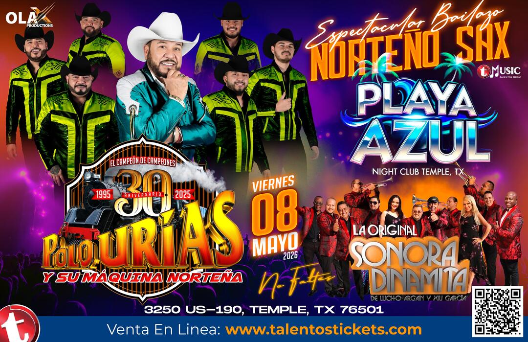Polo Urias y La Maquina Norteña en Azul Nightclub de Temple, Texas