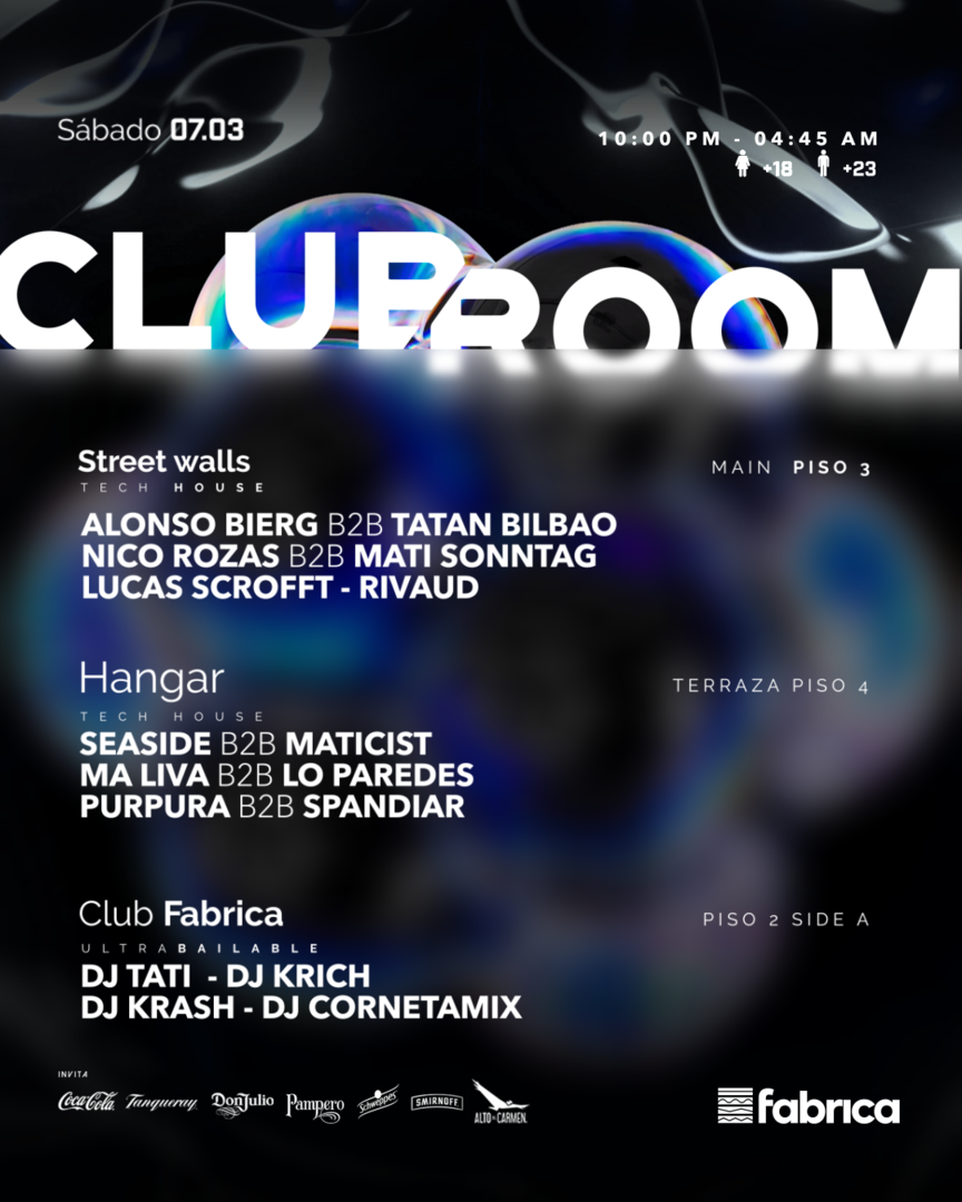 Clubroom Presenta @ Sábado 07 Marzo