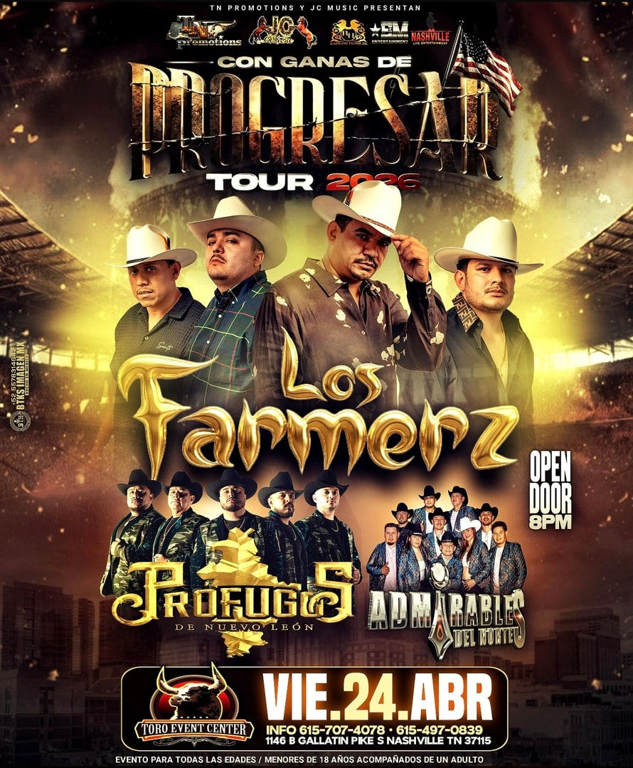 Con ganas de progresar tour con Los Farmerz, Prófugos de Nuevo León & Admirables del Norte