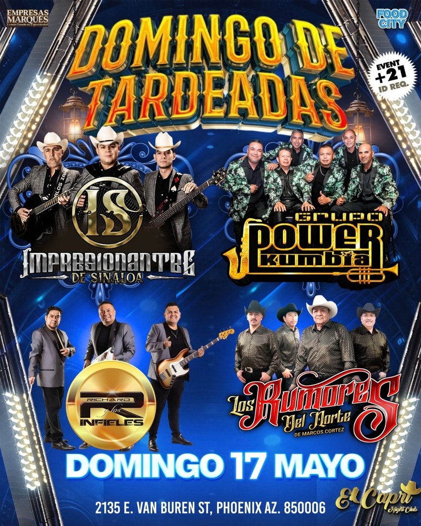 Domingo de Tardeadas-Irresistibles de Sinaloa-Grupo Power Cumbia-Richard y Los Infieles-Los Rumores del Norte