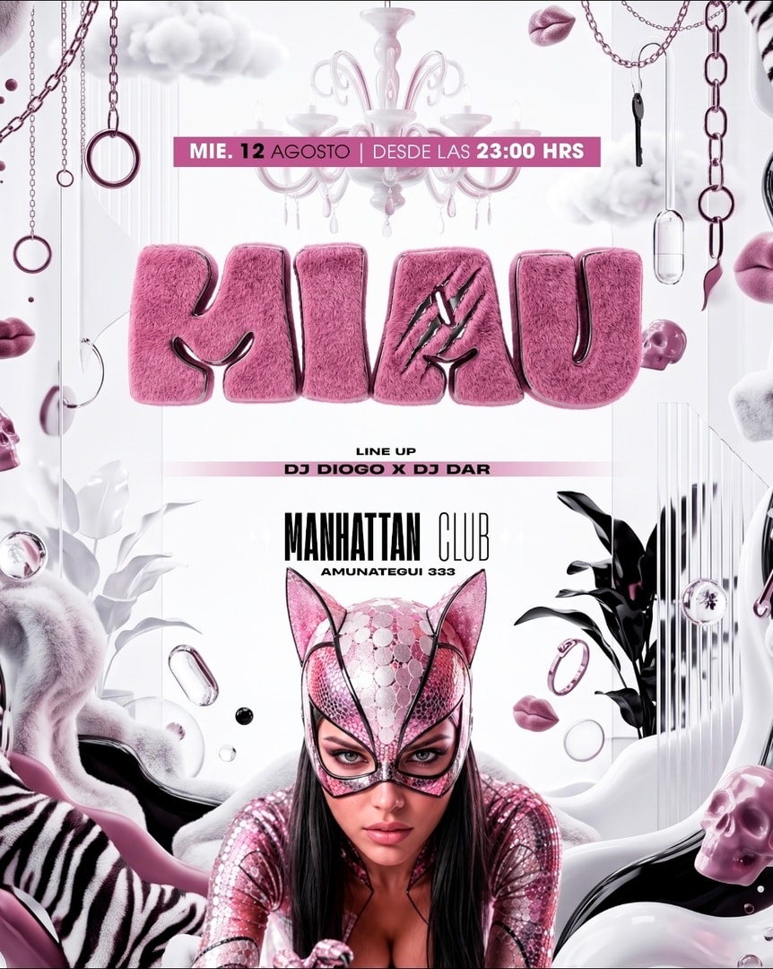MIERCOLES MIAU - CLUB MANHATTAN- 12 DE AGOSTO - 23:00