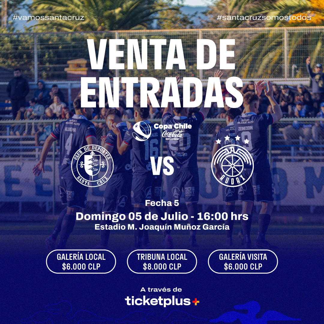  Deportes Santa Cruz vs Audax Italiano / Copa Chile Coca Cola Zero Azúcar 2026 / Fecha 4