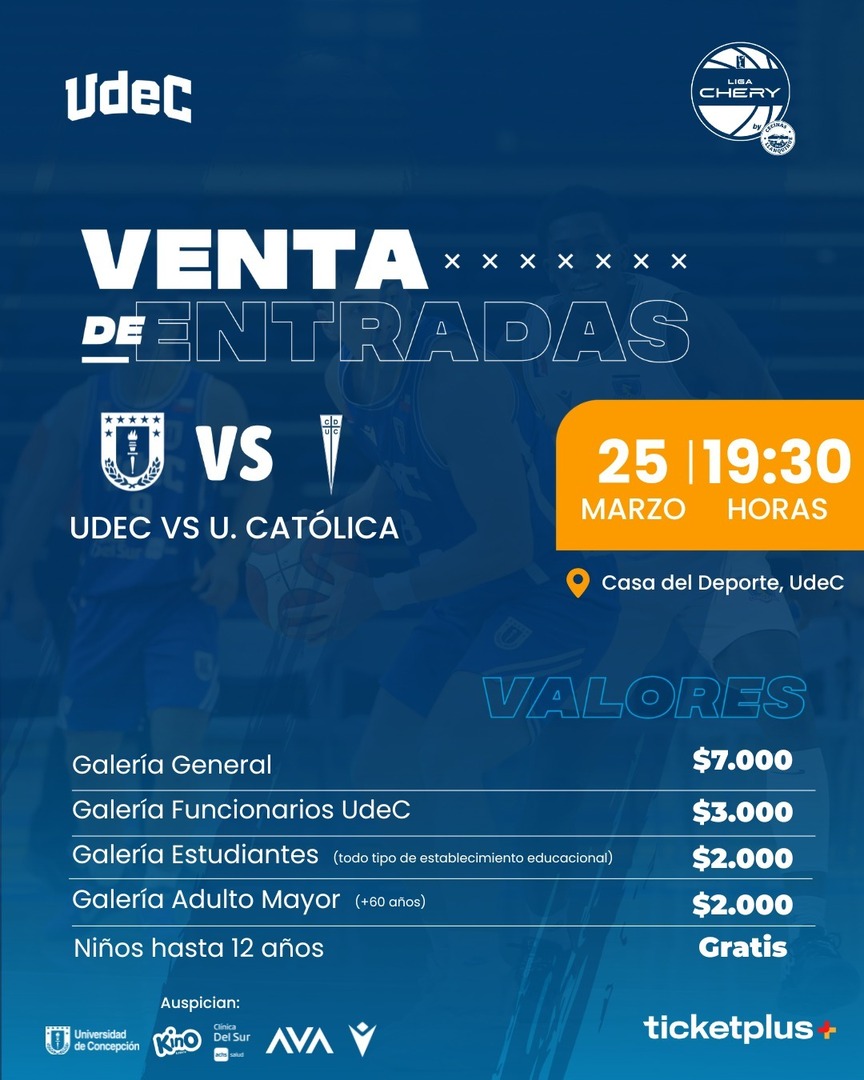 Liga Chery de Apertura by Cecinas Llanquihue Gimnasio "A" Casa del Deporte U. de Concepción CD UdeC vs CD U. Católica