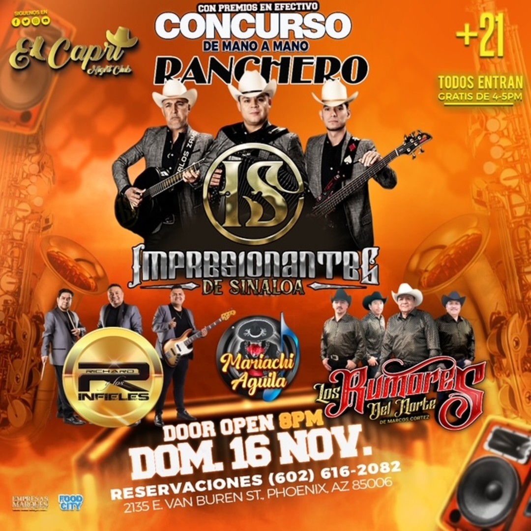 Impresionantes de Sinaloa-Richard y los Infieles-Los Rumores del Norte-Mariachi Aguila