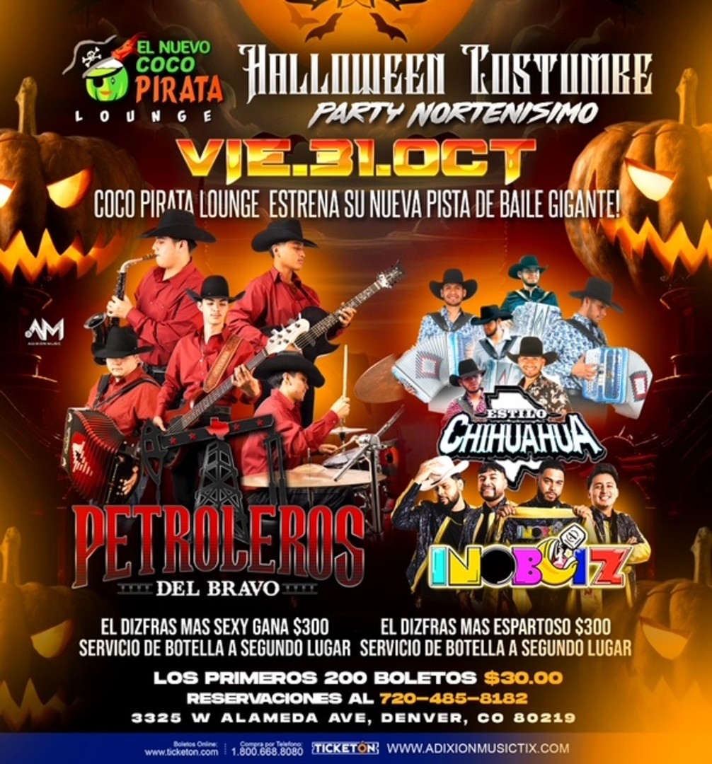 Petroleros del Bravo-Estilo Chihuahua-Inoboiz-Halloween Custome- Party Nortenisimo-Coco Pirata