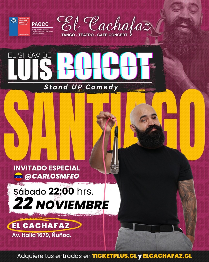 Show de Stand Up-Luis Boicot en Cachafaz- Sabado 22 Noviembre 22 hrs