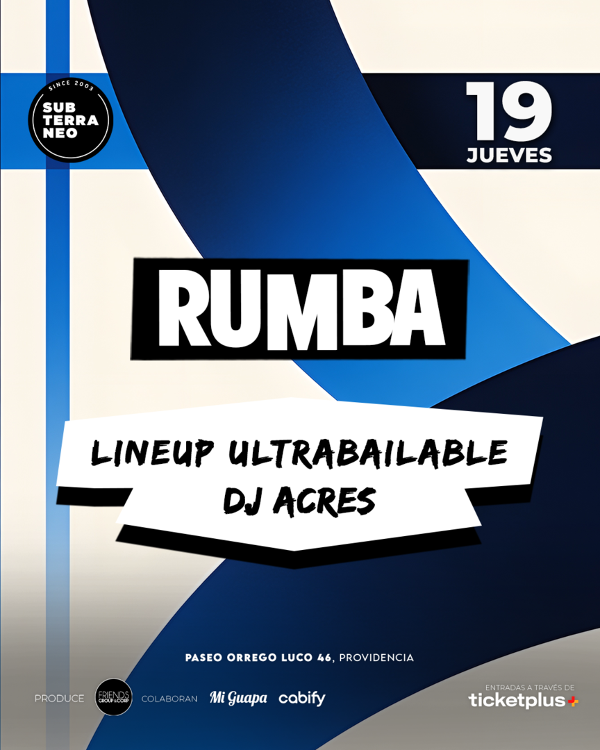 RUMBA Full Ultrabailable ★ JUEVES 19 NOVIEMBRE ★ Club Subterráneo (+21M & +23H)