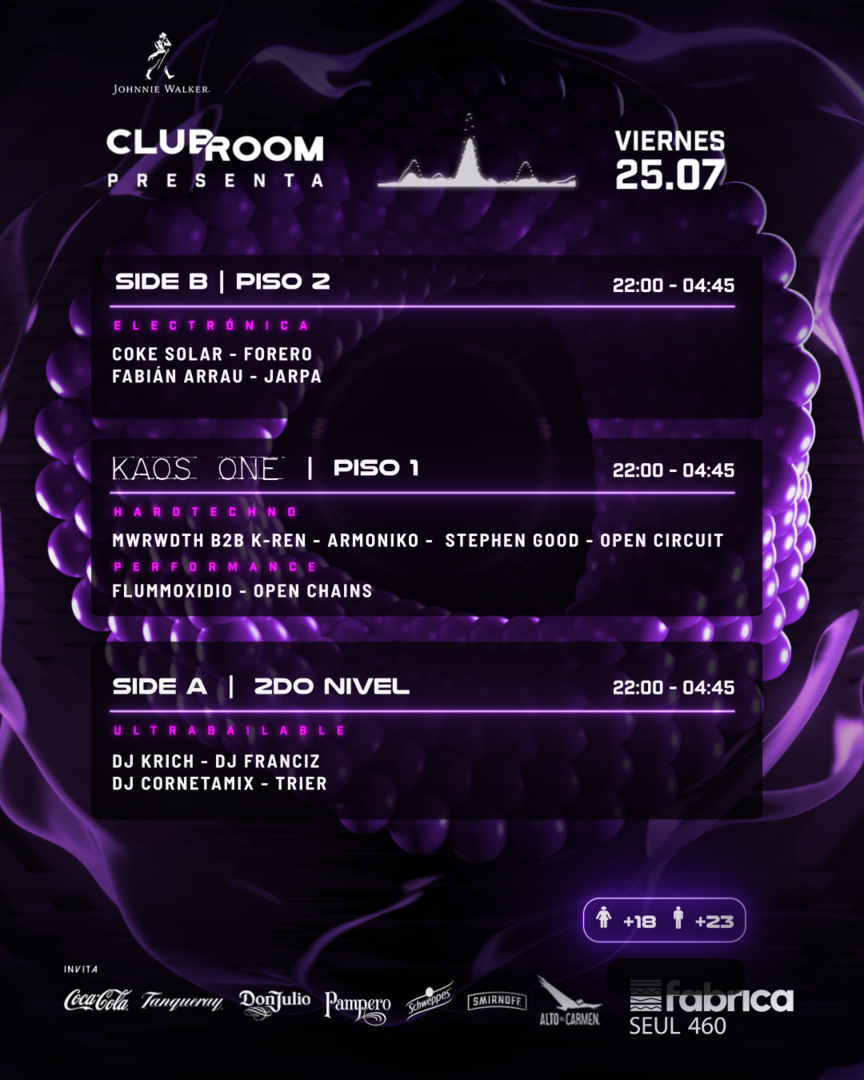 Clubroom Presenta @ Viernes 25 de Julio