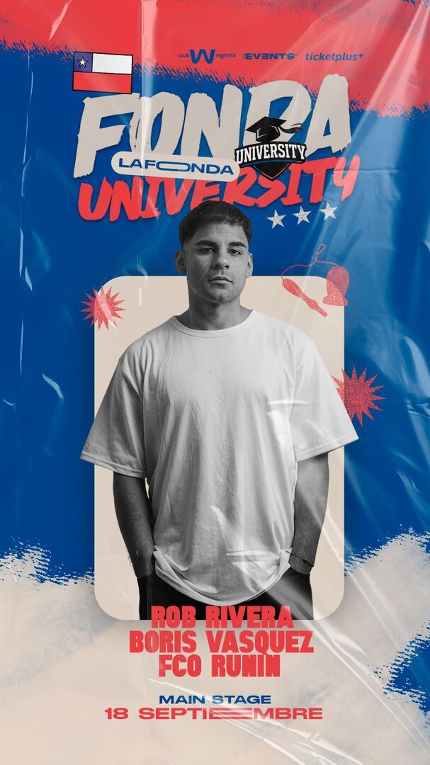 Jueves 18 de Septiembre Fonda University x TheEvents / DJ ROB RIVERA