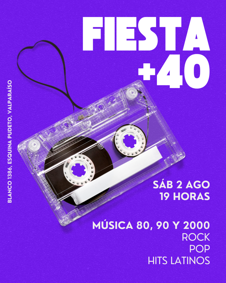 Fiesta para mayores de 40 años - sábado 2 de agosto desde 19:00 horas
