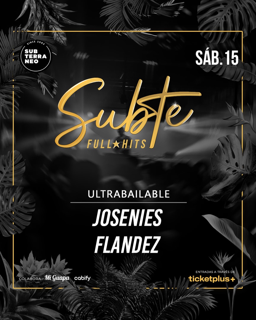 SUBTE FULL HITS Ultrabailables 🎵 SÁBADO 15 NOVIEMBRE ★ Club Subterráneo (+23)